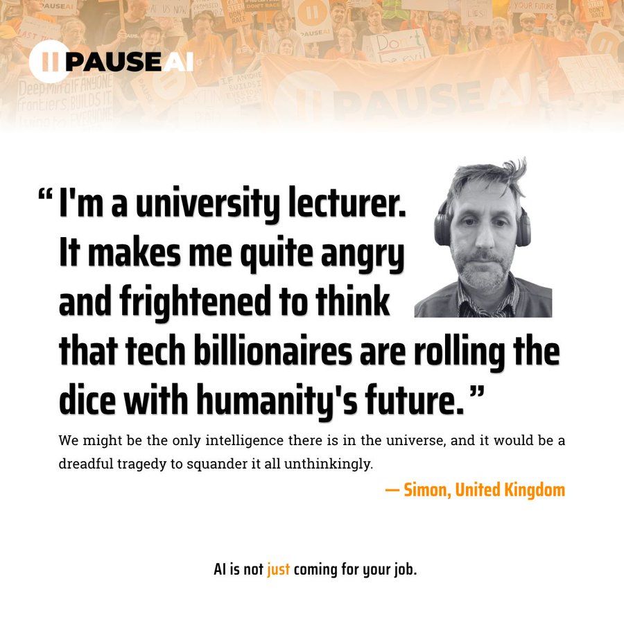 I'm a university lecturer. It makes me quite angry and frightened to think that tech billionaires are rolling the  dice with humanity's future.